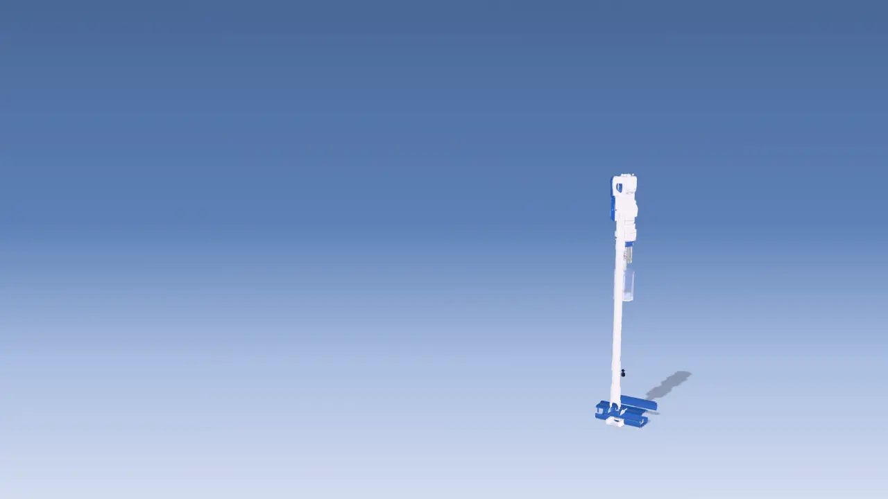 SenseClean süpürge, aşağı kaydırıldıkça parçalarına ayrılıyor
